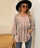 Printed Bubble Long Sleeve Fitted Top Nylon Elastane Blend