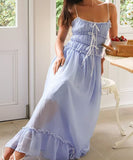 Lace Patchwork High-Waisted Halter Dress for Chic Elegance