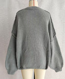 Relaxed Semi High Neck Pullover Sweater For Everyday Wear