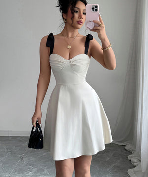 Elegant Strapless Halter Dress in Apricot Polyester Sleeveless