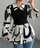 Printed Long Sleeve Blazer For Women With Bold Print