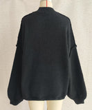 Relaxed Semi High Neck Pullover Sweater For Everyday Wear