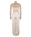 Sexy Slits Fitted Two-Piece Set in Black Yellow Apricot White
