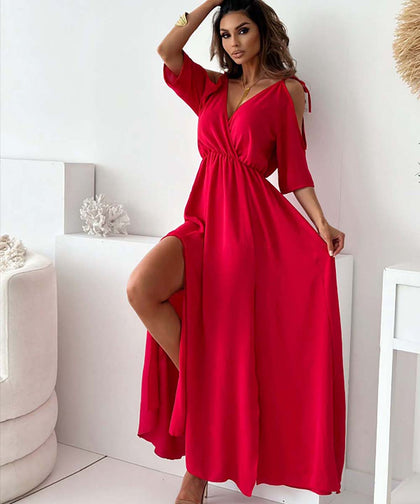 Elegant Halter Neck Midi Dress