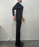 Chic Two-Piece Straight-Leg Suit with Asymmetrical Sleeve Design