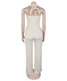 High Waisted Bandeau Sleeveless One Piece Pants for Women