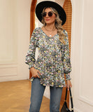 Printed Bubble Long Sleeve Fitted Top Nylon Elastane Blend