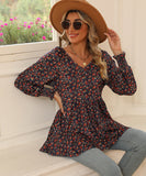 Printed Bubble Long Sleeve Fitted Top Nylon Elastane Blend