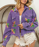 Classic Relaxed Fit Iridescent Sequin Jacket Coat Luxe