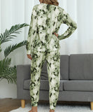 Large Size Tie-Dye Long Sleeve Home Wear Set for Comfort