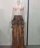 Fashionable Multi-Pocket Patchwork Accordion Jeans for Men