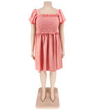 Oversized One-Shoulder Wide Sleeve Dress for Women with Short Sleeves