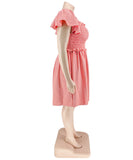Oversized One-Shoulder Wide Sleeve Dress for Women with Short Sleeves
