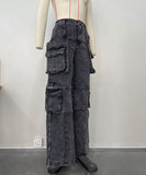 Fashionable Multi-Pocket Patchwork Accordion Jeans for Men