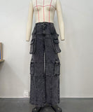 Fashionable Multi-Pocket Patchwork Accordion Jeans for Men