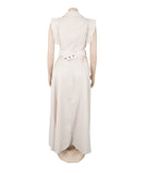 Two Piece Solid Color Sleeveless Dress And Skirt Set Slit