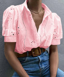Breathable Open Weave Womens Short Sleeve Polyester Tee