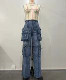 Fashionable Multi-Pocket Patchwork Accordion Jeans for Men