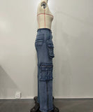 Fashionable Multi-Pocket Patchwork Accordion Jeans for Men