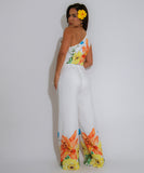Relaxed Off Shoulder Two Piece Set With Wide Leg Pants