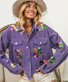 Classic Relaxed Fit Iridescent Sequin Jacket Coat Luxe