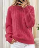 Relaxed Round Neck Sweater Top For Women Casual Everyday