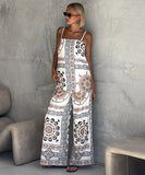 Relaxed Halter Top And Wide Leg Pants Two Piece Set
