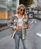 Leopard Print Buttoned Long-Sleeve Jacket With Versatile Styling