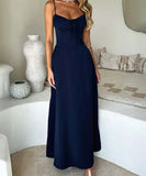 Elegant Halter A-Line Maxi Dress in Stylish Colors for You