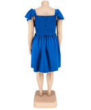 Oversized One-Shoulder Wide Sleeve Dress for Women with Short Sleeves