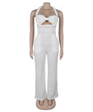 High Waisted Bandeau Sleeveless One Piece Pants for Women