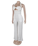 High Waisted Bandeau Sleeveless One Piece Pants for Women