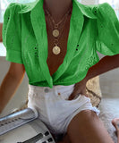 Breathable Open Weave Womens Short Sleeve Polyester Tee