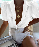 Breathable Open Weave Womens Short Sleeve Polyester Tee