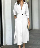 Slim-Fit Strappy Solid Color Blouse Dress For All Occasions