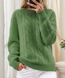 Relaxed Round Neck Sweater Top For Women Casual Everyday