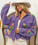 Classic Relaxed Fit Iridescent Sequin Jacket Coat Luxe