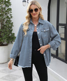 Collarless Long Sleeve Women's Coat in Solid Colors