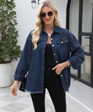 Collarless Long Sleeve Women's Coat in Solid Colors