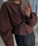 Solid Color Blazer for Women Long Sleeve Nylon Blend Chic