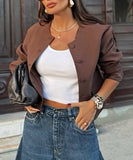 Solid Color Blazer for Women Long Sleeve Nylon Blend Chic