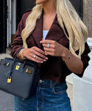 Casual Vacation Button-Down Long-Sleeved Coat Easy-Care Relaxed-Fit Travel Layer