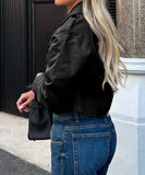 Casual Vacation Button-Down Long-Sleeved Coat Easy-Care Relaxed-Fit Travel Layer