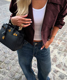 Casual Vacation Button-Down Long-Sleeved Coat Easy-Care Relaxed-Fit Travel Layer