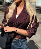 Casual Vacation Button-Down Long-Sleeved Coat Easy-Care Relaxed-Fit Travel Layer