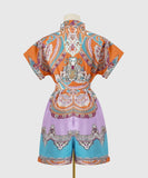Stylish Printed Short-Sleeved Jumpsuit for Effortless Summer Fashion