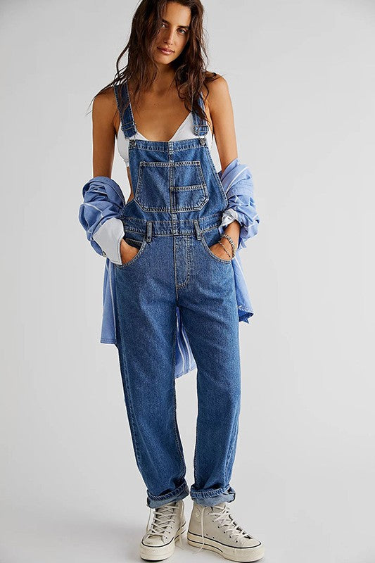 CASUAL BAGGY DENIM SUSPENDERS