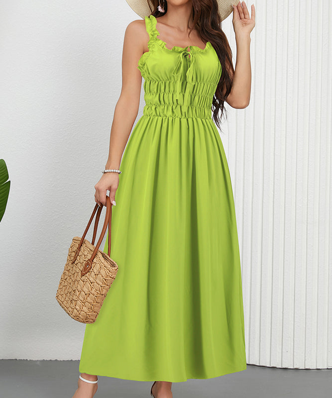 Stylish Casual Solid Color Halter Waist Dress for Every Occasion