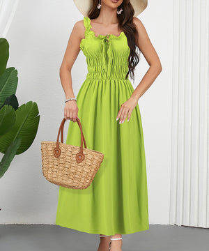 Stylish Casual Solid Color Halter Waist Dress for Every Occasion