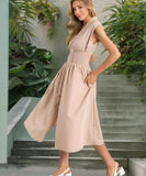 V Neck Pleated Zip Up Wrap Dress Cinched Waist Sexy
